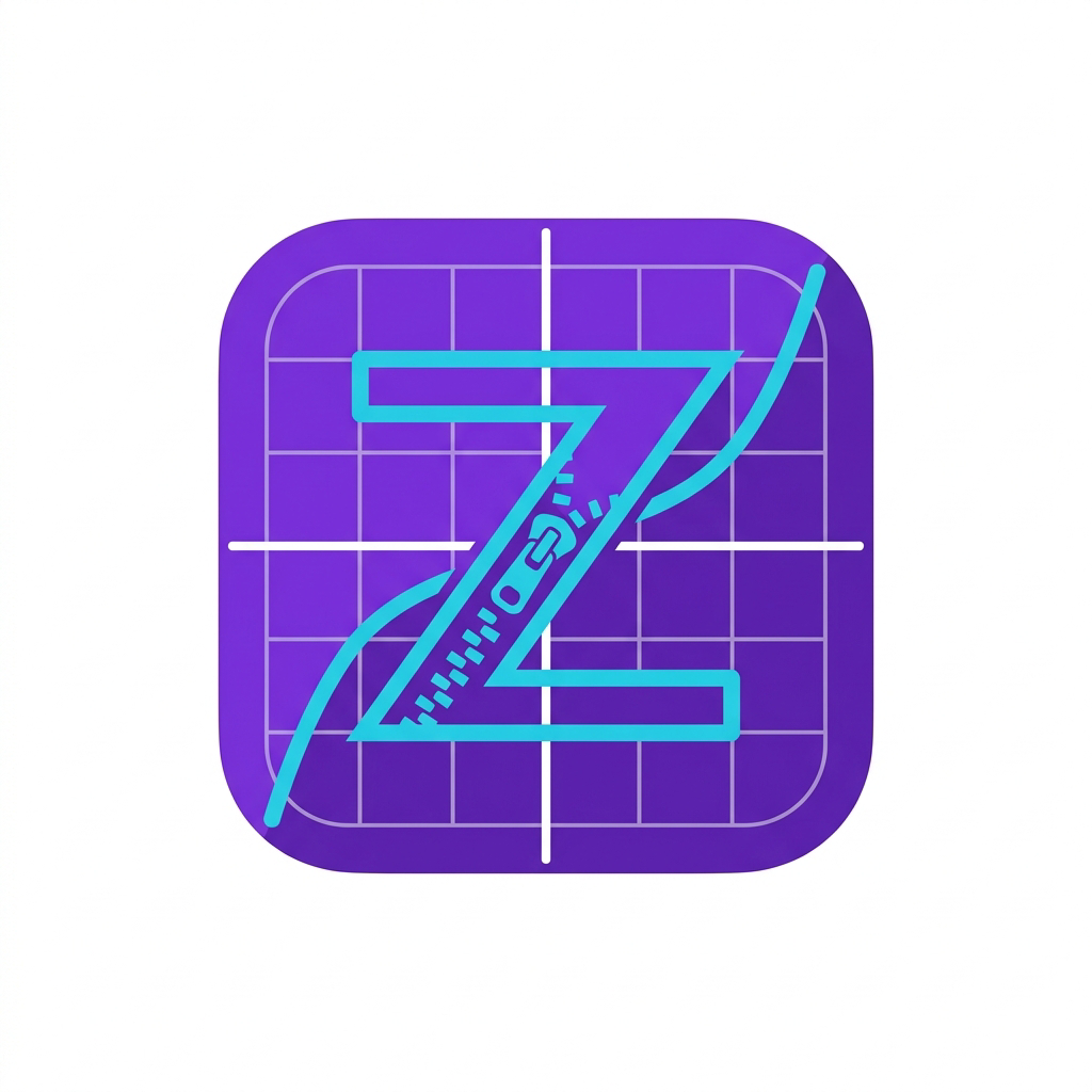 Logo de Zip Solutions Remediator avec repère cartésien et fermeture éclair cyan